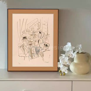 复古客厅背景墙装 法式 饰画北欧高级感电表箱挂画 音乐家 中古风