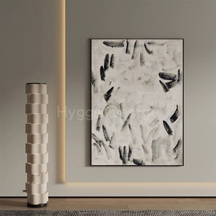 侘寂风抽象黑灰白客厅背景墙装 饰画小众高级感酒店民宿玄关壁挂画