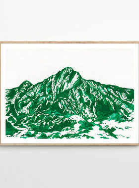 北欧丹麦设计Jaron Su山峰抽象艺术壁画 卧室客厅餐厅装饰画