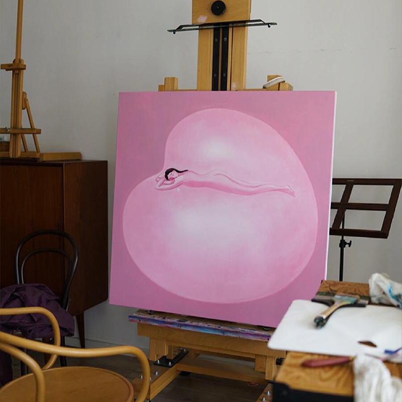 《心上人》法式温馨浪漫奶油风卧室装饰画小众艺术客厅沙发挂壁画