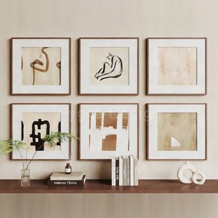 北欧奶油风客厅装 饰画沙发背景墙组合艺术小幅入户门挂画