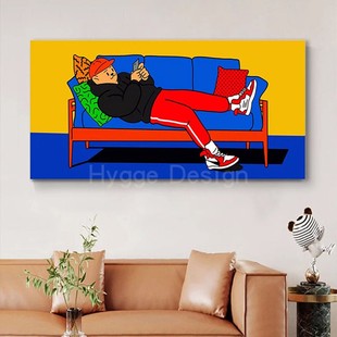 客厅沙发背景墙画卡通挂画玄关走廊动漫儿童房壁画趣味卧室装 饰画