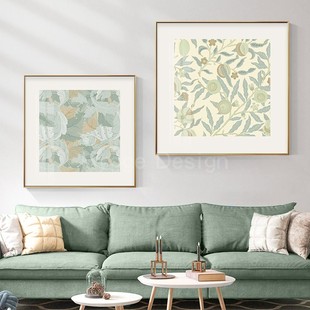 北欧小众艺术治愈系餐厅挂画植物花卉小清新客厅沙发背景墙装 饰画