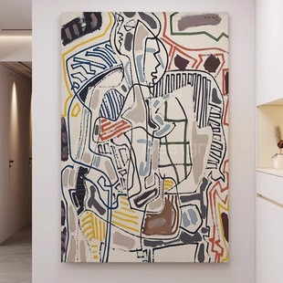 现代抽象线条小众艺术装 饰画大气轻奢玄幻玄关挂画酒店别墅壁画