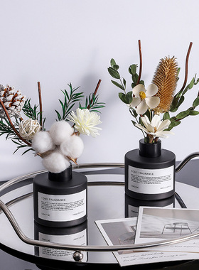 插花家居干花无火香薰精油家用藤条香氛摆件卧室内空气清新除味