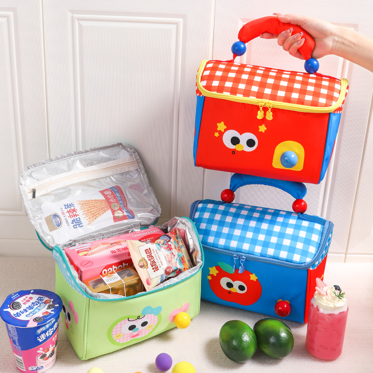 可爱苹果小房子饭盒袋学生上班族午餐手提便当包童话小屋保温餐包