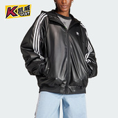 Adidas 三叶草女士运动连帽仿皮夹克外套IV9328 阿迪达斯正品