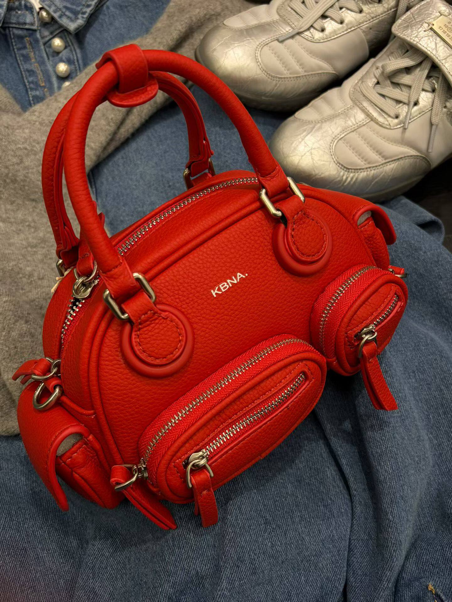 可彼娜K376新款女包时尚百搭休闲手提包单肩斜挎包韩版保龄球包包