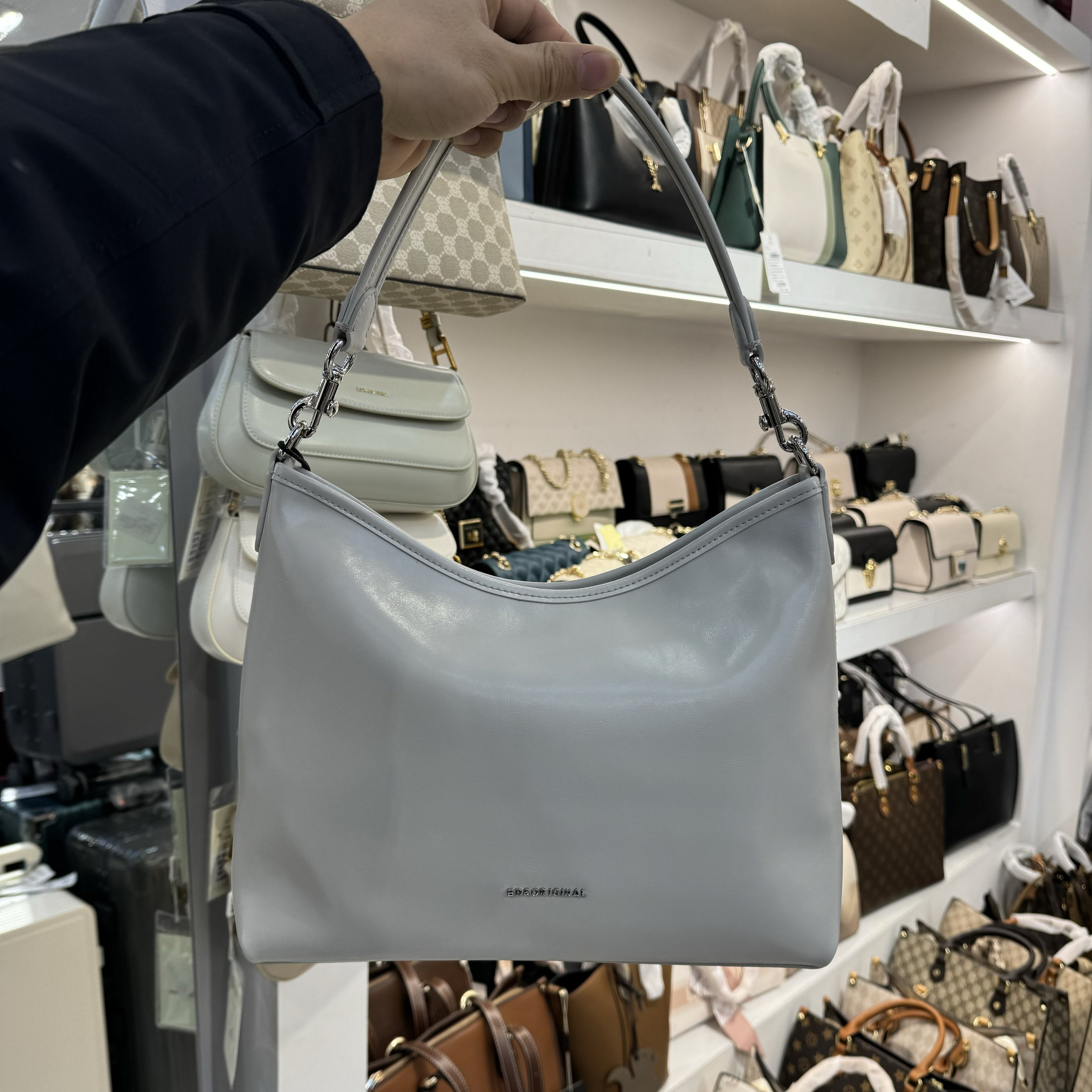 正品百豆2775新款头层牛皮女包单肩腋下包斜挎软牛皮真皮时尚包包