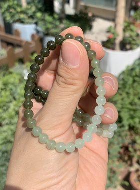 如意玉都-和田玉湖水绿渐变手串卡6手链色泽从浅到深自然过渡