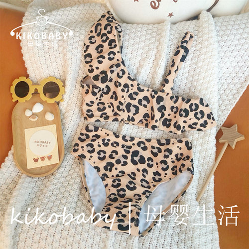 泳衣豹纹儿童泳装比基尼