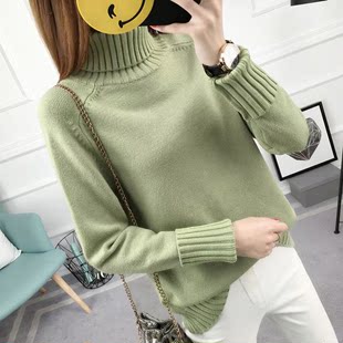 pullover sweater long Slim for high fit neck women sleeved