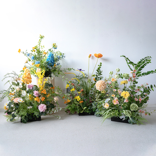 莫奈花园森系园艺装 仿真花假花橱窗摄影道具花 饰布置地排花艺