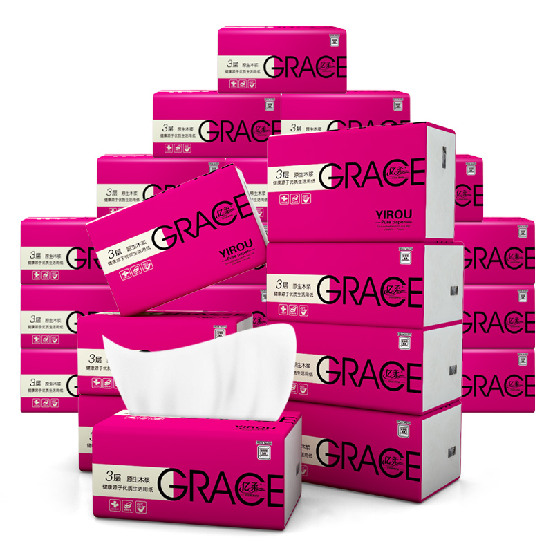 亿柔面巾纸16包装大规格4层