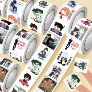 2000贴爆款名侦探柯南表情包卷卷贴怪盗基德周边二次元装饰贴画