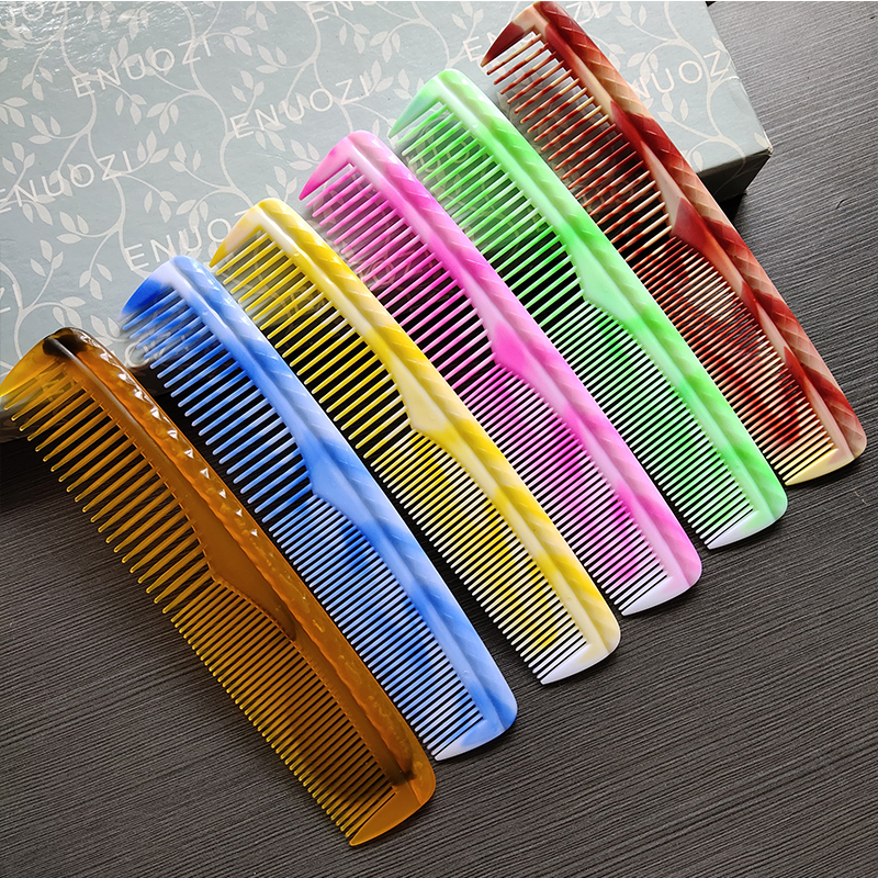 加厚牛筋塑料软齿粗细两用长梳子