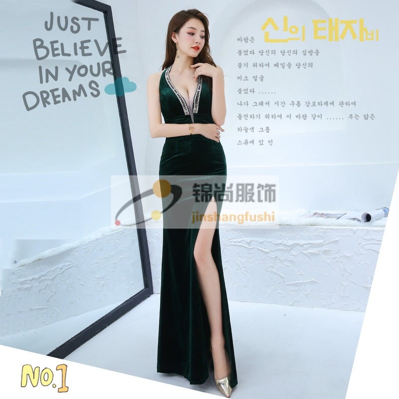 2023新款夜场KTV长款晚礼服小姐服夜总会性感显瘦公关佳丽女长裙