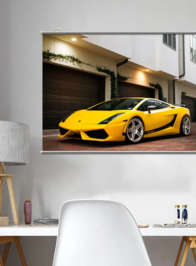 兰博基尼Gallardo汽车高清海报壁纸墙贴背胶自粘学生宿舍卧室卷轴