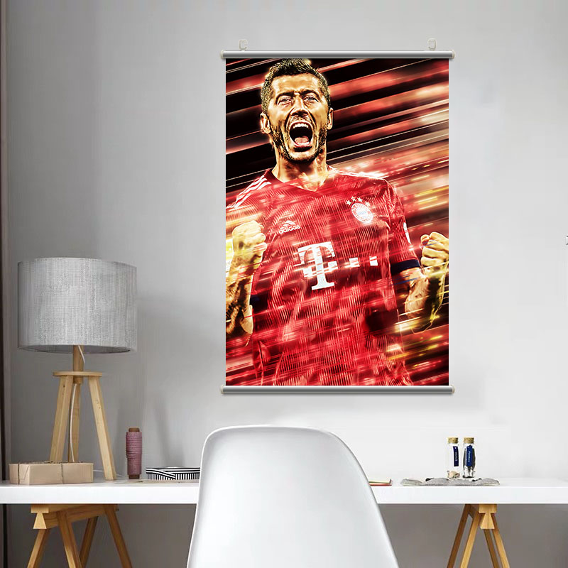 罗伯特·莱万多夫斯基足球明星高清海报壁纸墙贴背胶自粘宿舍卧室