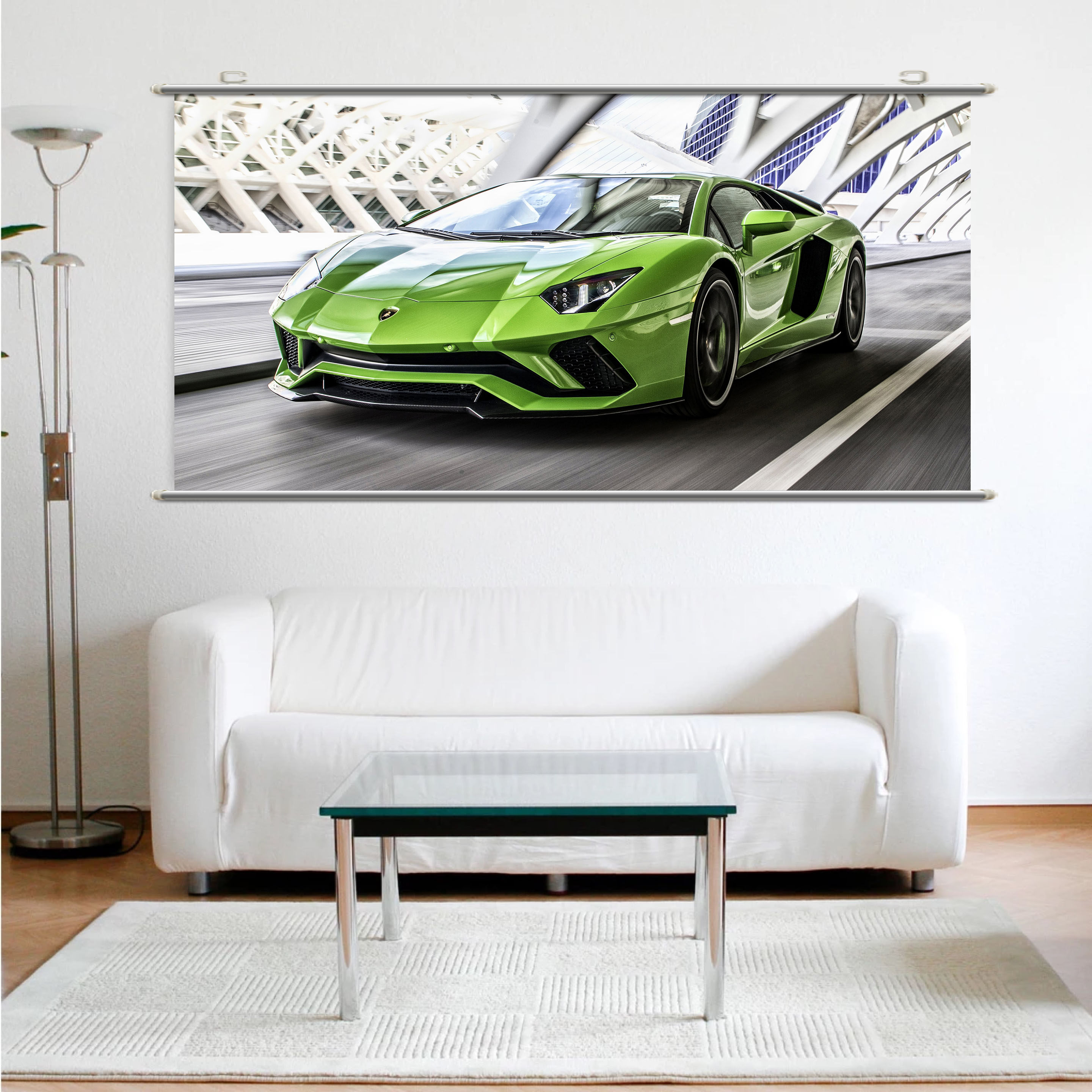 兰博基尼AventadorS汽车高清壁纸墙贴照片背胶海报定制写真卷轴画