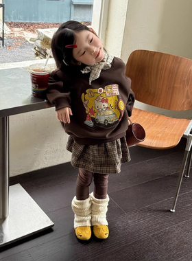 2025秋装韩系儿童卫衣女童洋气可爱kt猫印花长袖上衣卡通-52659