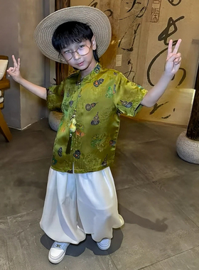 2026新款夏款男童｜新中式定制木薯丝短袖SU77S168【葫芦安康】