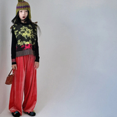 2025口碑返单小众设计师新中式 封神 高品质丝绒直筒裤 亲子必入