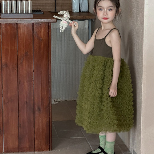 吊带蓬蓬裙女宝气质礼服纱裙