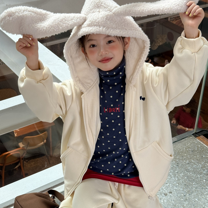 打底衫新款波点半高领加绒