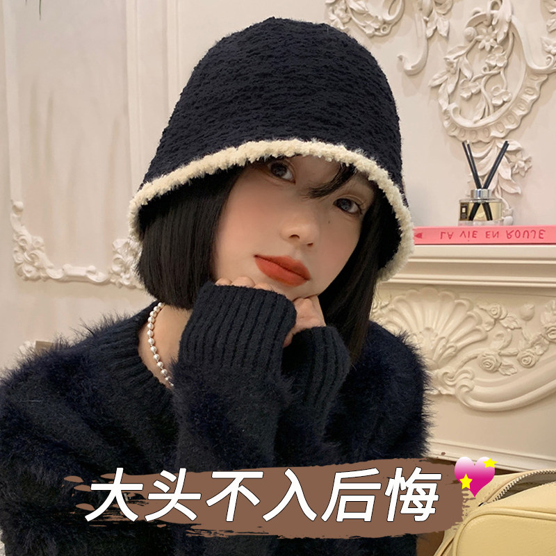 大头围撞色帽檐渔夫帽女冬季素颜遮脸针织帽保暖护耳显脸小盆帽潮,服饰配件/皮带/帽子/围巾,帽子,淘宝优惠券,粉丝福利购,淘宝优惠卷