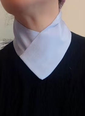 桑蚕丝真丝手工护领护颈小围脖假领