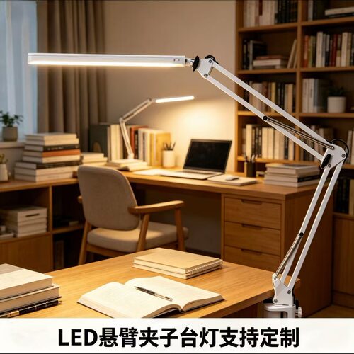 Desk Lamp爆款长臂护眼台灯USB便捷式折叠阅读学习卧室床头夹子灯
