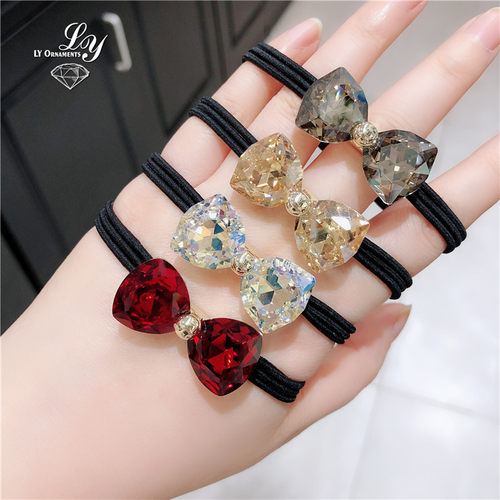 东大门水晶蝴蝶结精致闪亮发饰