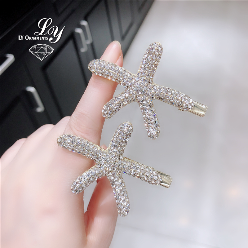 海星闪亮微镶满钻甜美头饰品发夹