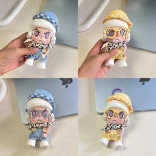 angrymolly娃衣心火怒放娃娃系列衣服格子帽背带裤套装可爱换装服