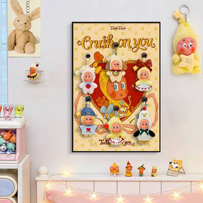 泡泡展示盒星星人怦然心动盲盒毛绒收纳挂画装饰画潮玩陈列展示架