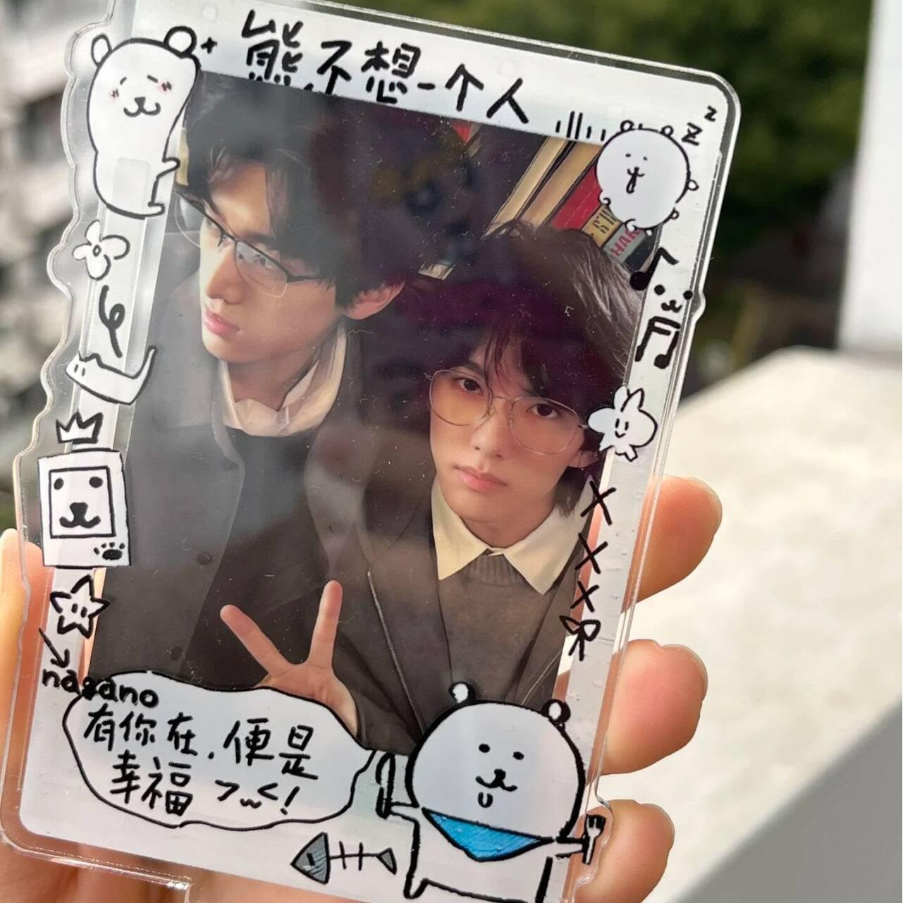 自嘲熊拍立得相框立牌插卡亚克力高颜值3寸相框小卡展示桌面摆件