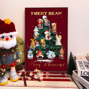 泡泡玛特zsiga嘎子姐盲盒装饰画圣诞节收礼物的冬天收纳挂墙diy