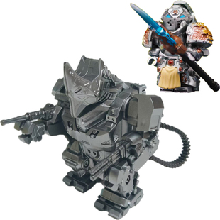 国产积木犀牛勇士机甲骑士赵云吕布乐兼容高人仔儿童男孩拼装玩具