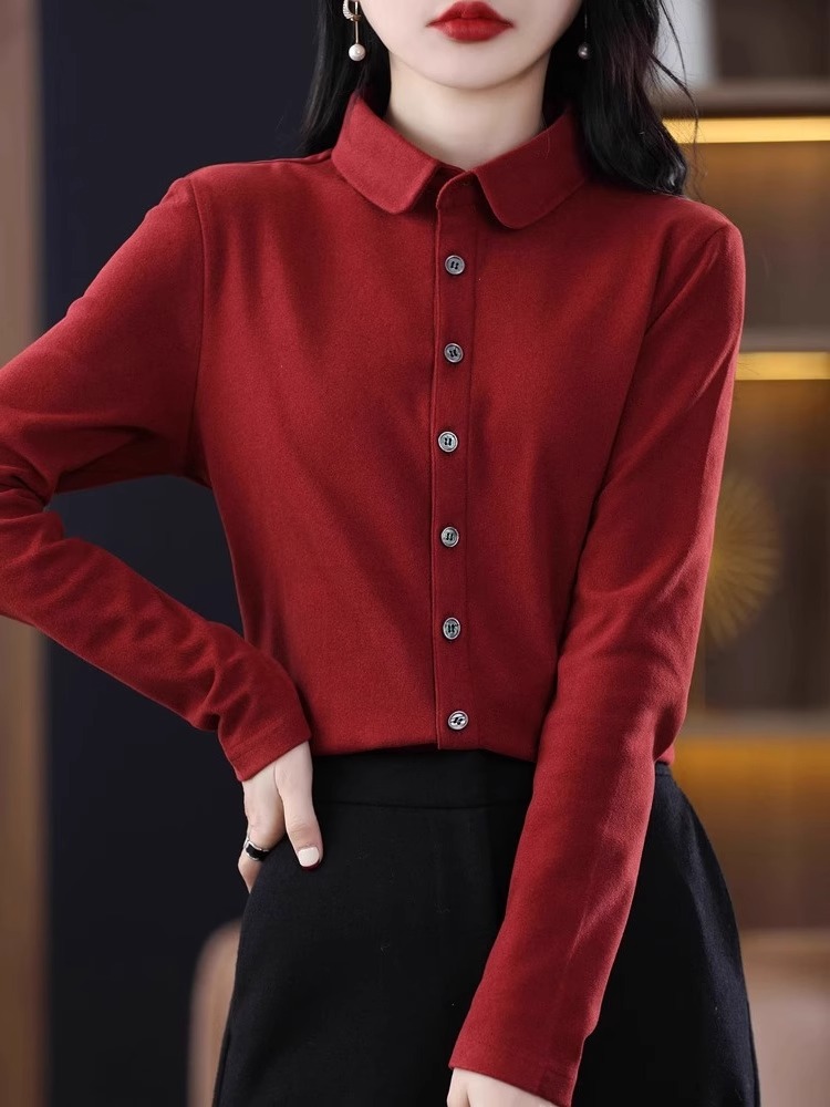 加厚磨毛保暖双面德绒衬衫女