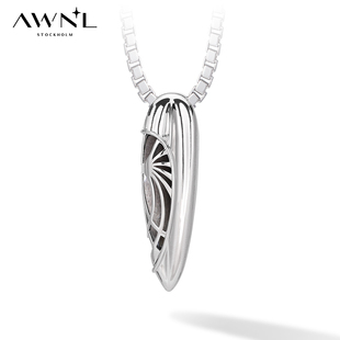 AWNL时光琥珀情侣项链天然宝石银曜石小众轻奢饰品礼物送男女友