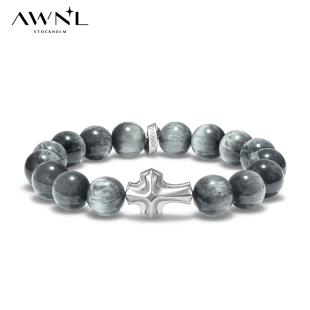 AWNL斯威登堡鹰眼石手链男款 高级感小众饰品生日礼物送礼