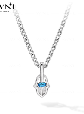 AWNL托帕石哈姆萨祈福小手印项链