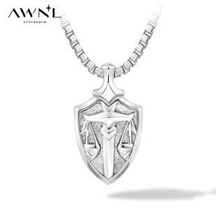 白羊座小众设计感生日礼物送男友 AWNL北欧M陨石十二星座项链男款