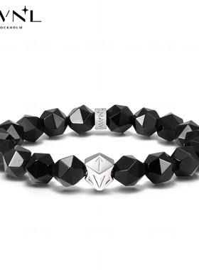 AWNL汗血武士黑曜石手链男款龙血石手串小众礼物送男友