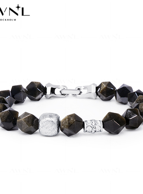 AWNL北欧M陨石金辉祥龙招财手链男金曜石轻奢礼物送男友