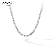 AWNL维京缆绳项链男嘻哈风链子纯银小众轻奢生日礼物送男友送礼