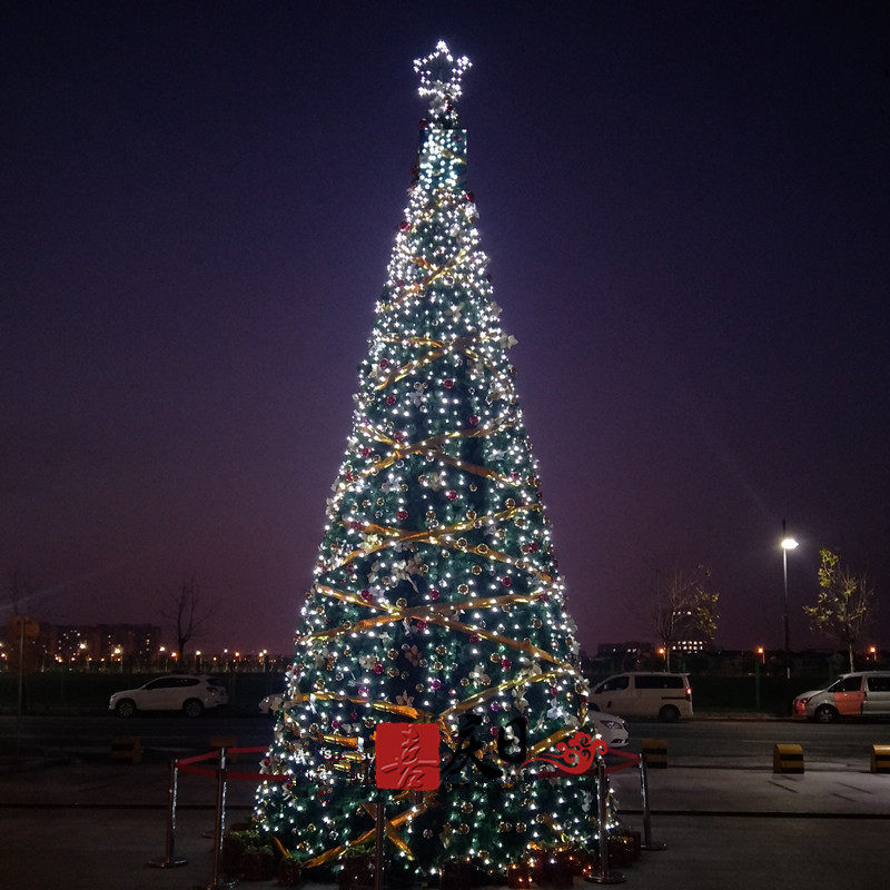 大型圣诞树框架8米4-6-10-15米PVC阻燃藤条LED彩灯装饰圣诞树套餐