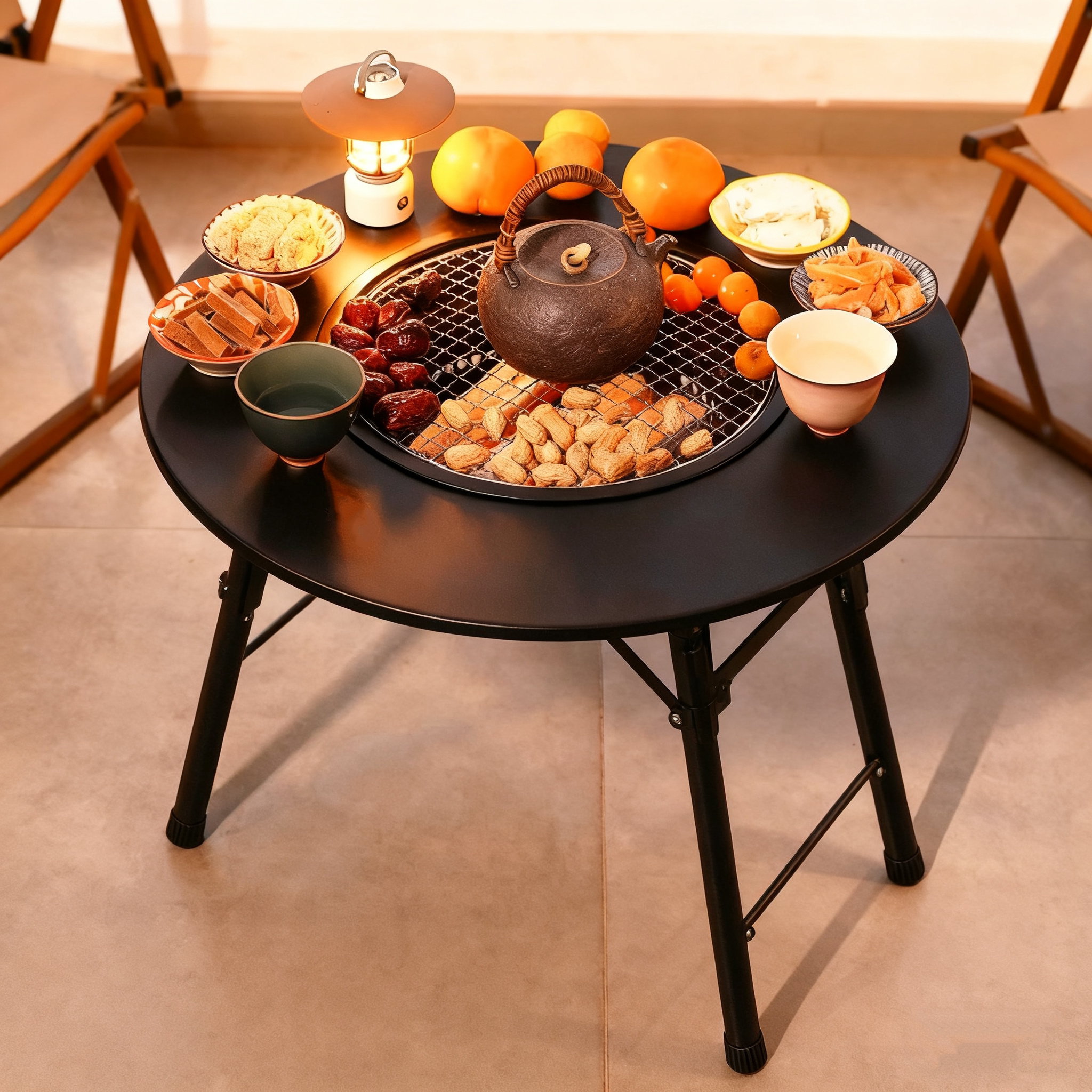 德国围炉煮茶烤火炉套装器具全套桌炭烧烤炉子家用新款烤架围聚碳