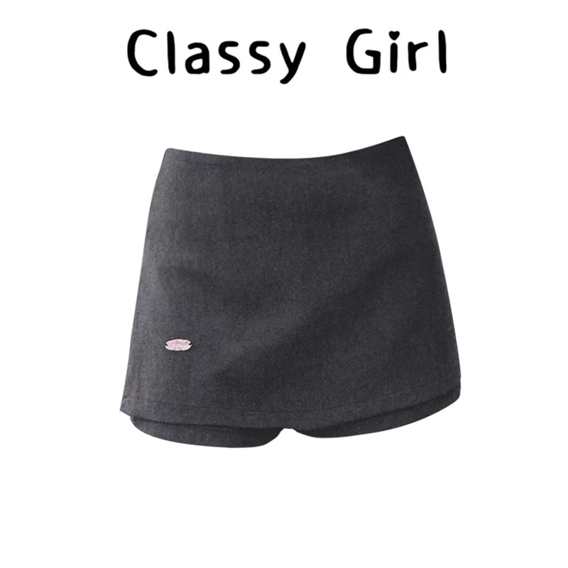 韩系时尚假两件毛呢半身裙女ins秋冬新款复古百搭侧拉链包臀裤裙,女装/女士精品,大码半身裙,淘宝优惠券,粉丝福利购,淘宝优惠卷